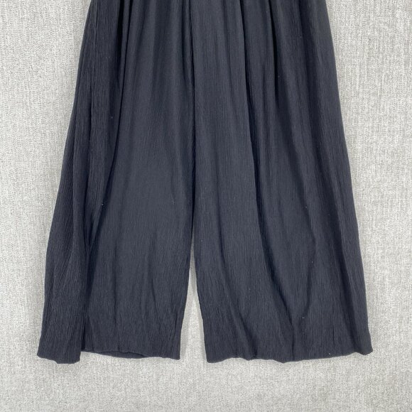By Anthropologie Jumpsuit Womens XS Black Wide Leg Smocked Halter Keyhole V-Neck - Picture 6 of 16